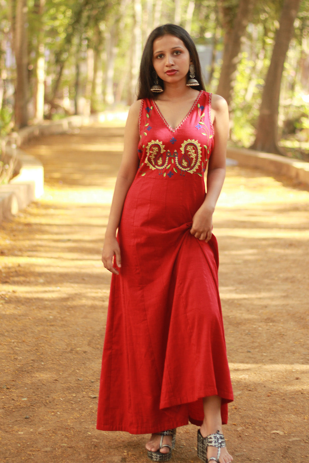 Khwaab | Long Kali Dress | Red