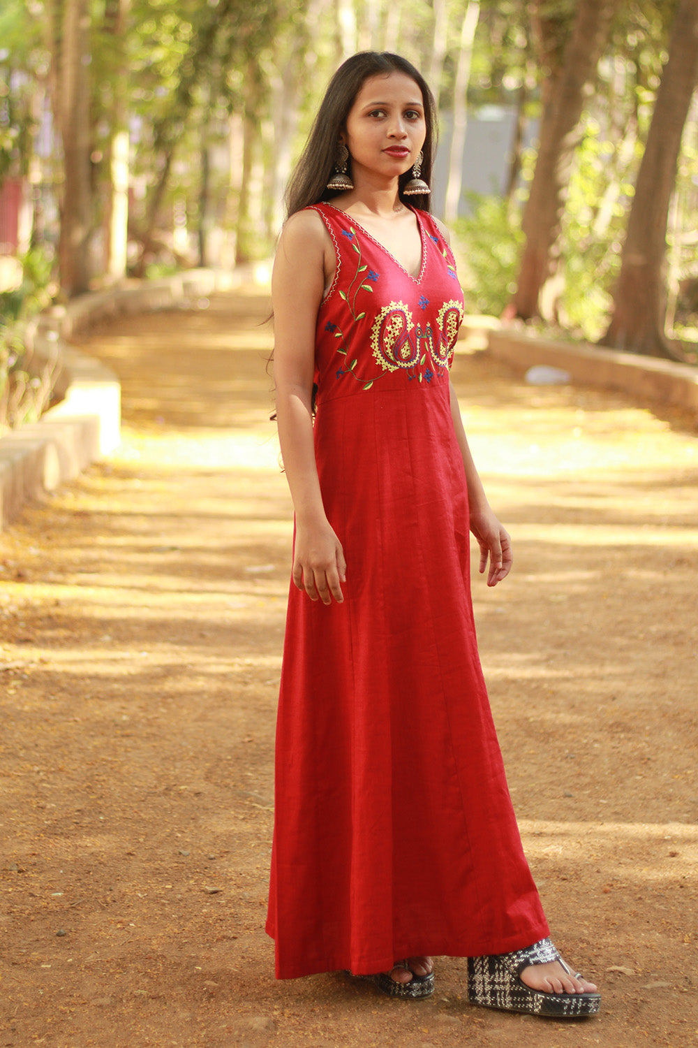 Khwaab | Long Kali Dress | Red