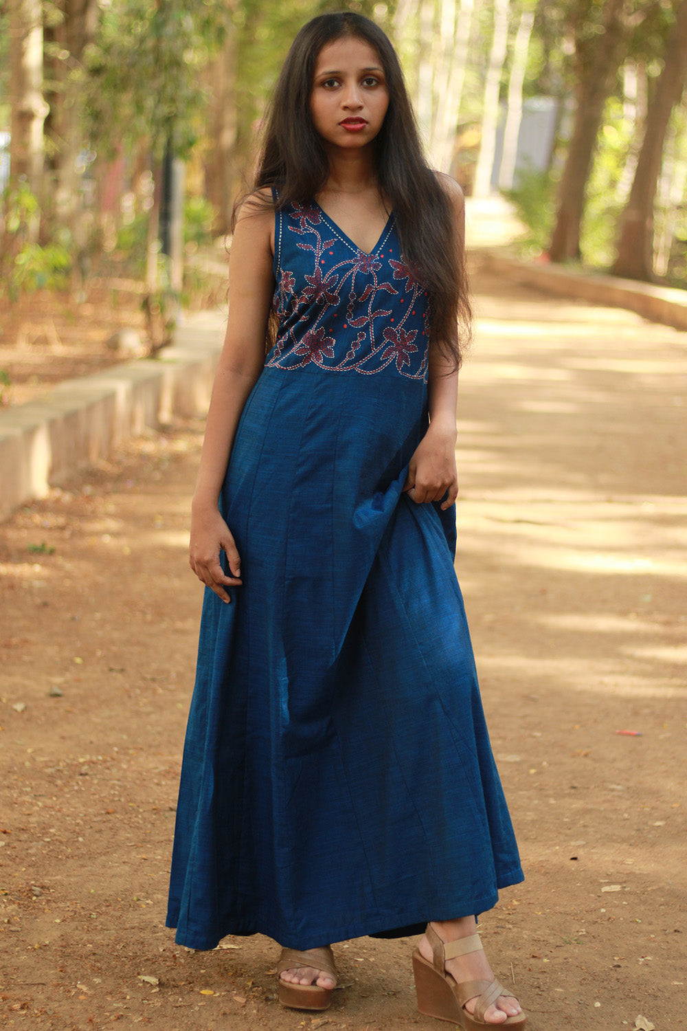 Khwaab | Long Kali Dress | Blue