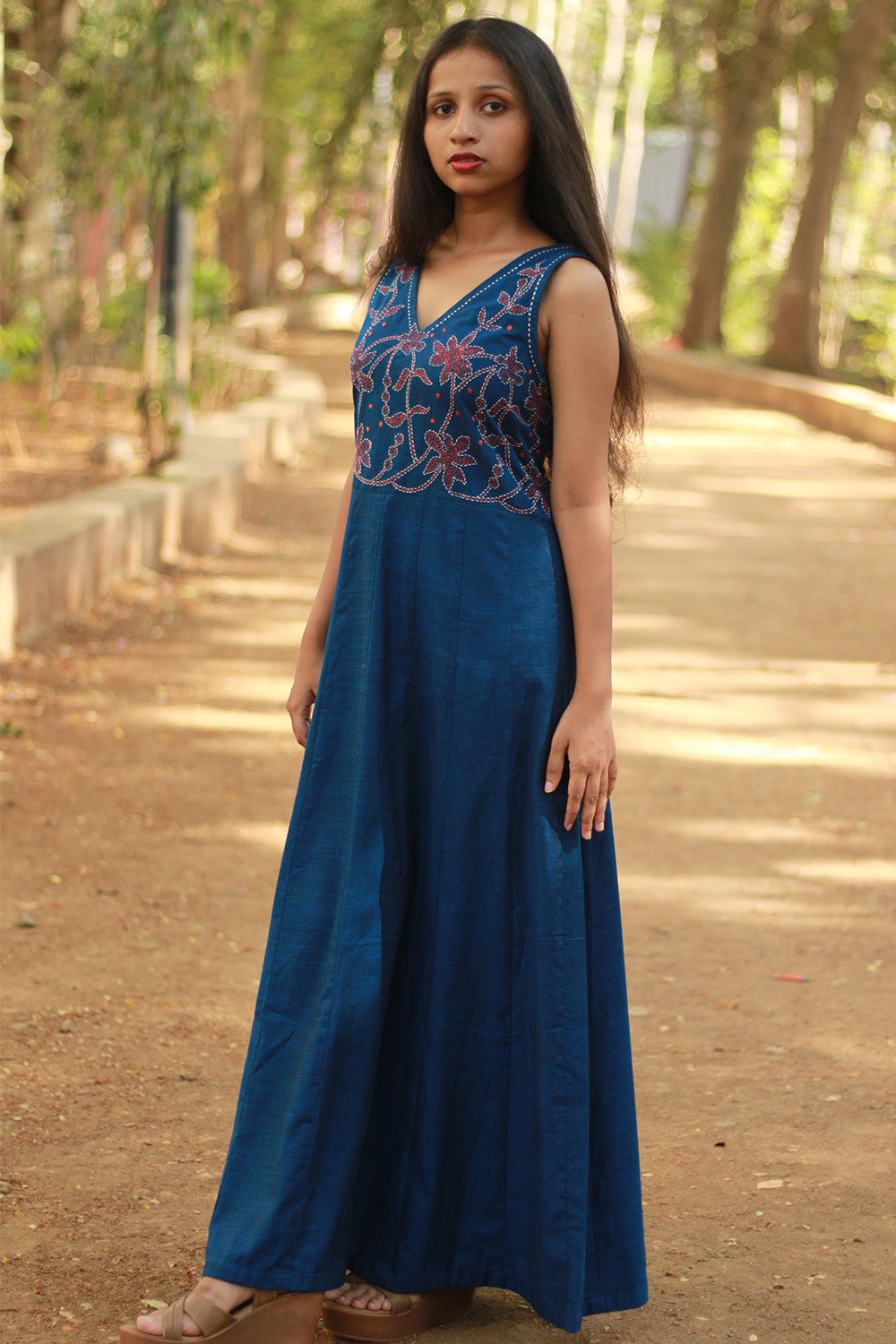 Khwaab | Long Kali Dress | Blue