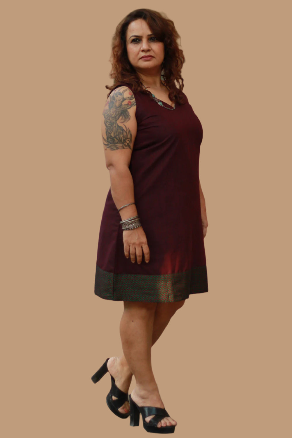 Twinkle Toes | Short Dress | Plum Cotton & Khunn