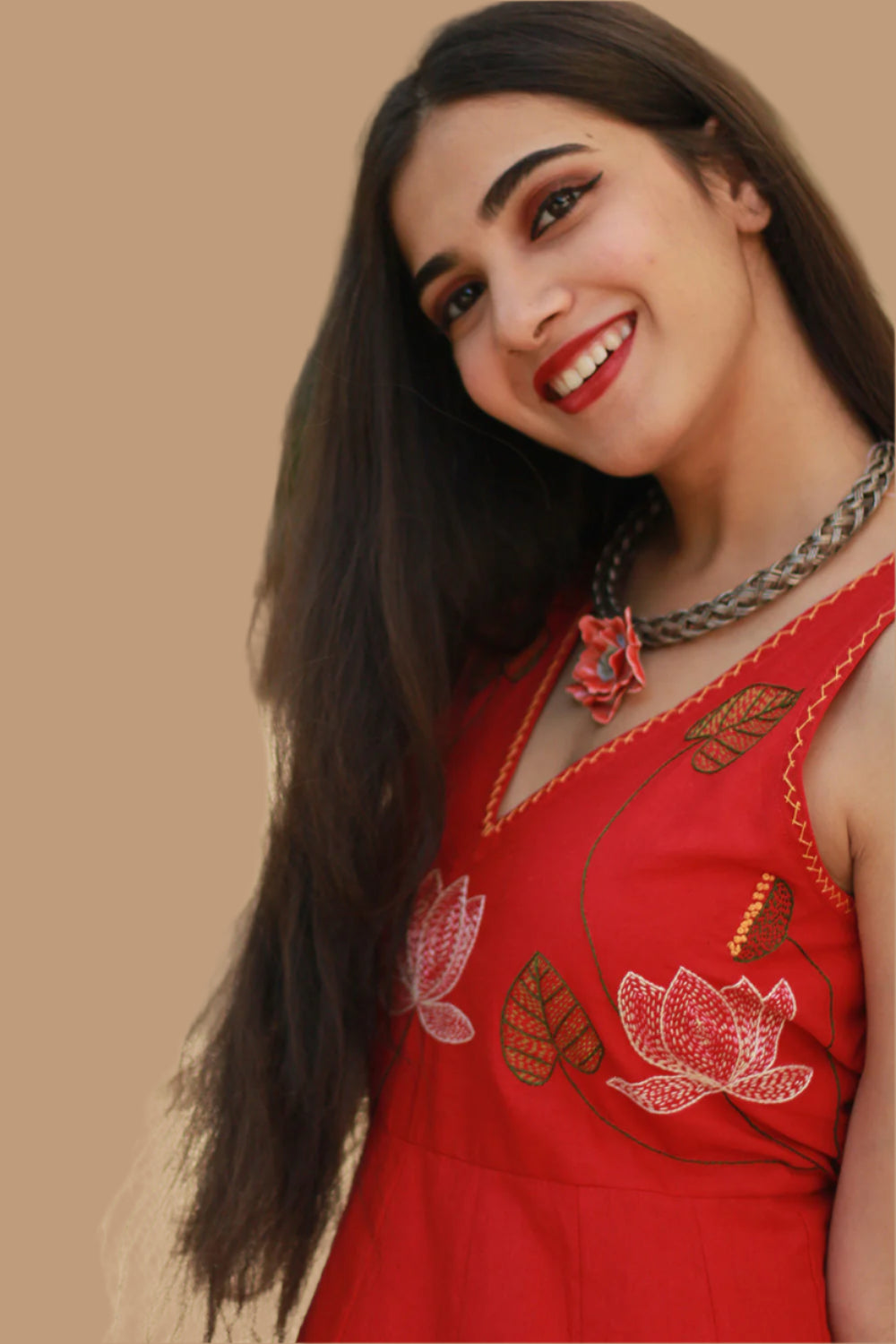 Saroj | Khwaab | Long Kali Dress | Crimson