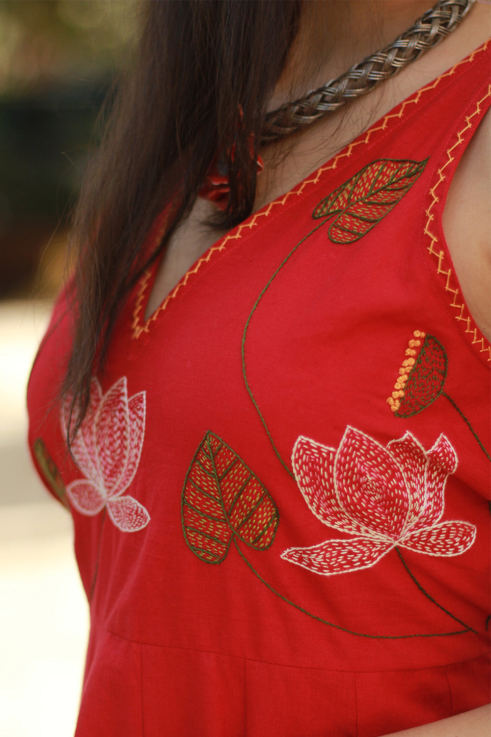 Saroj | Khwaab | Long Kali Dress | Crimson