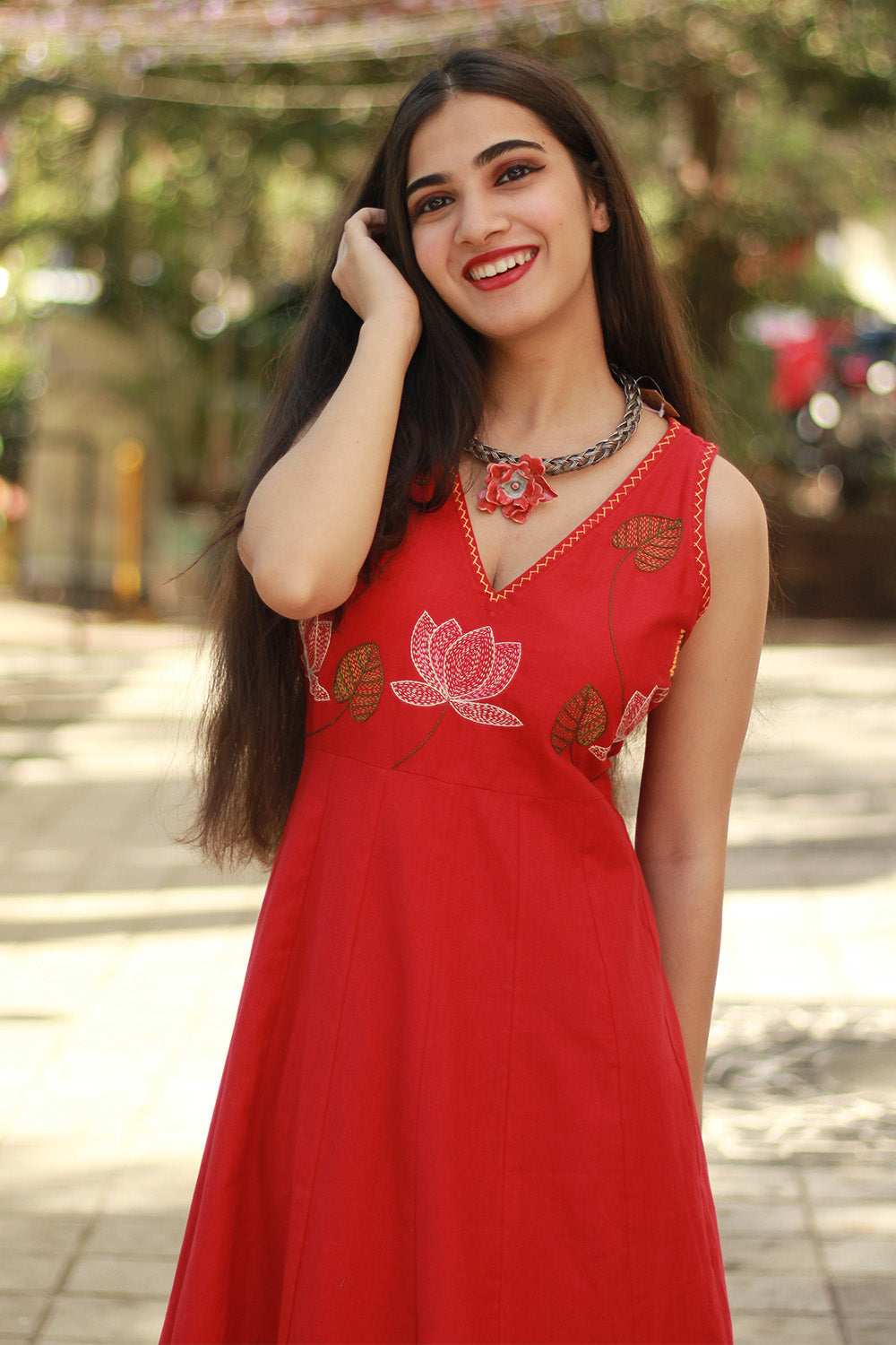 Saroj | Khwaab | Long Kali Dress | Crimson
