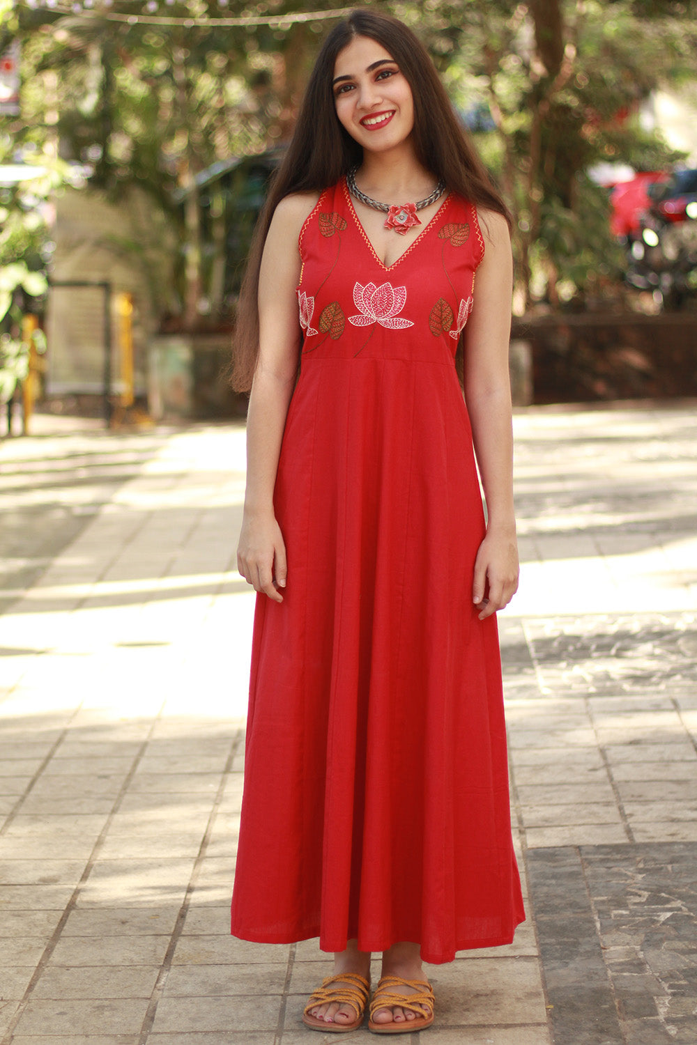 Saroj | Khwaab | Long Kali Dress | Crimson