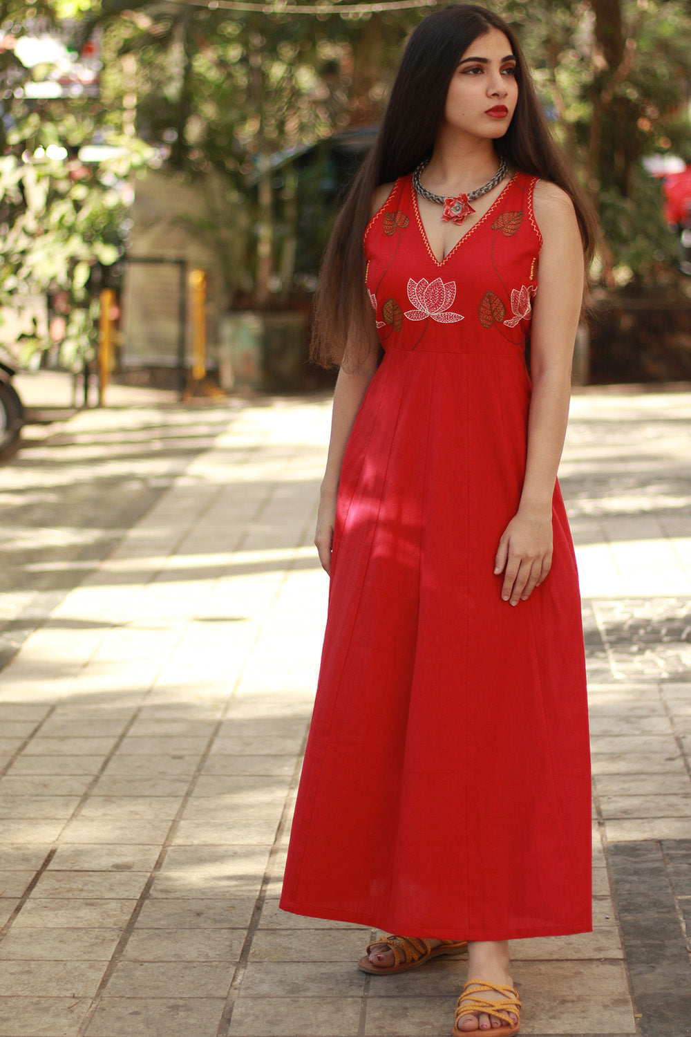 Saroj | Khwaab | Long Kali Dress | Crimson