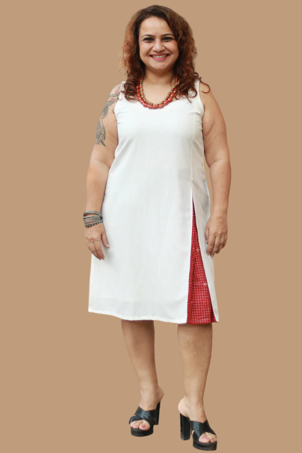 Checkered Cheer | Short Dress | Blanc Gamcha