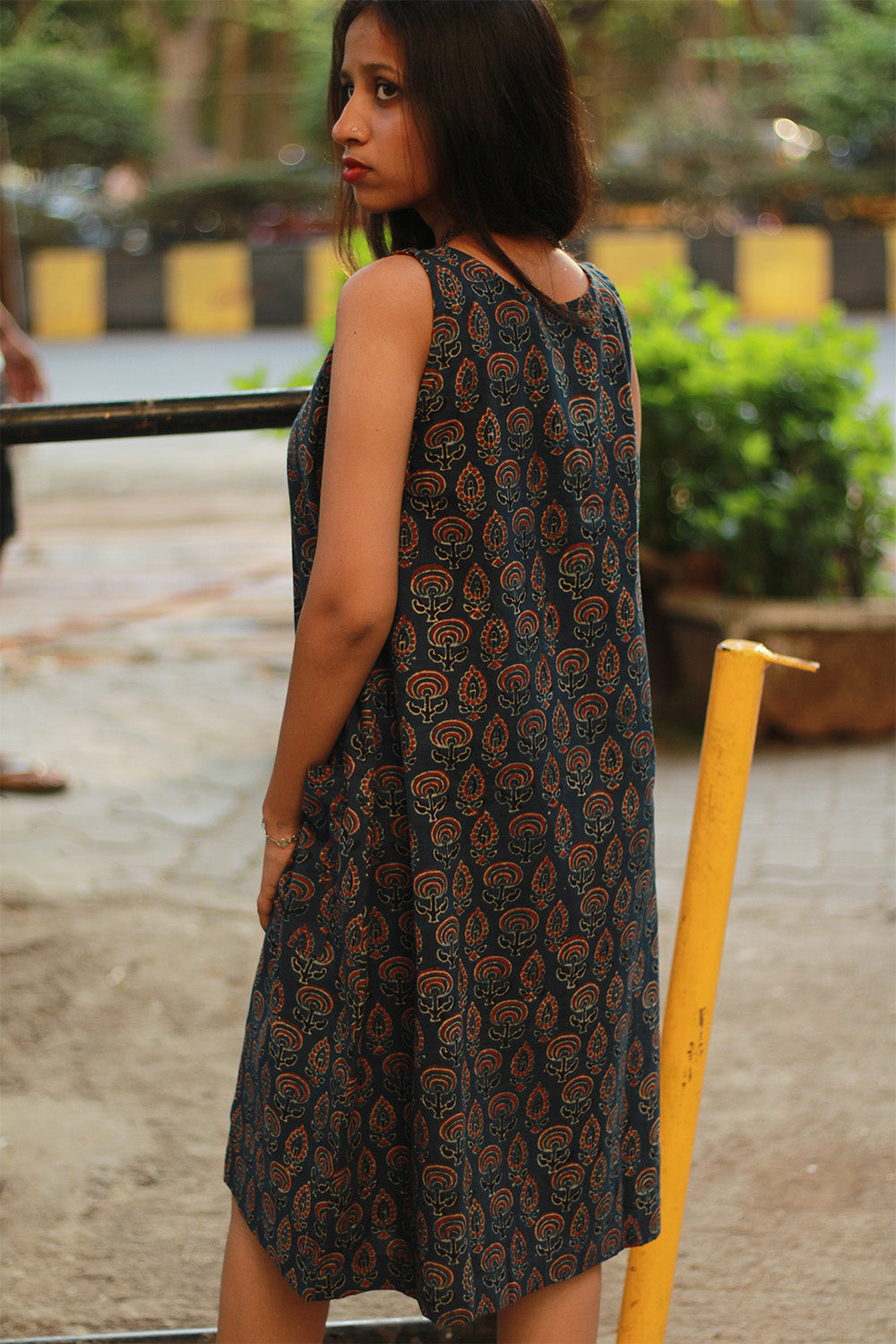 Titli | Short Dress | Blue Jardin Ajrakh