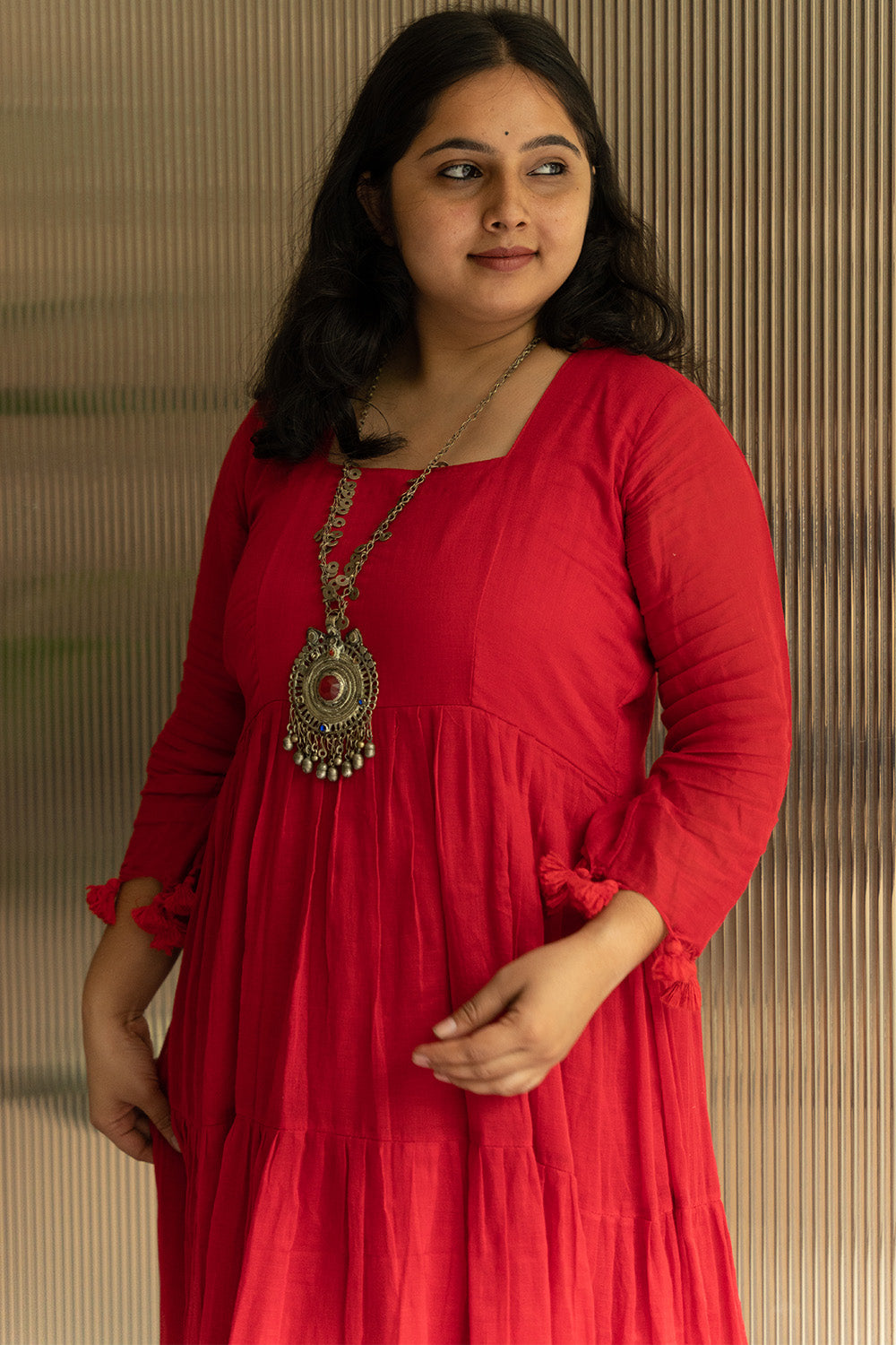 Amara | Layered Long Dress | Rouge