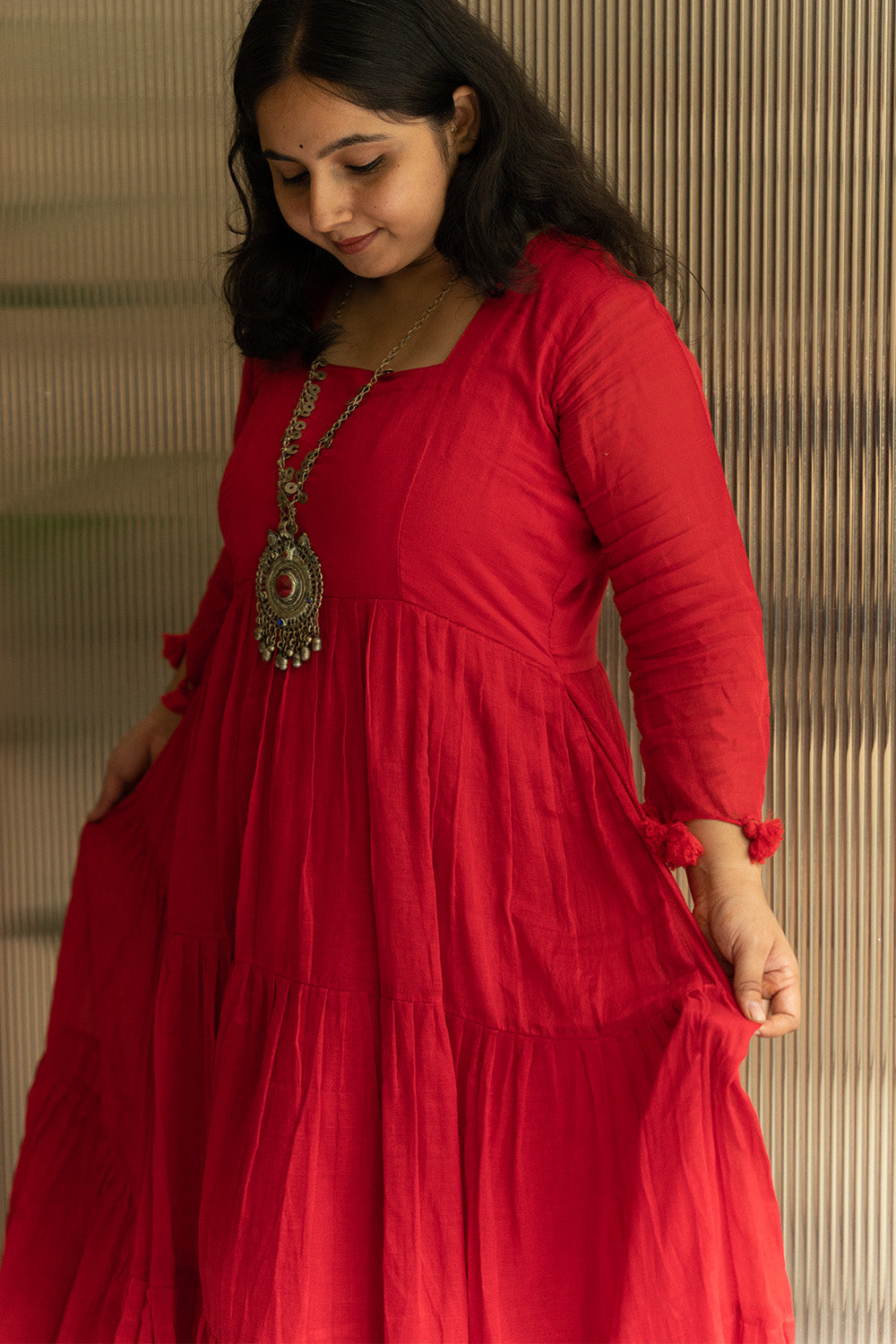 Amara | Layered Long Dress | Rouge