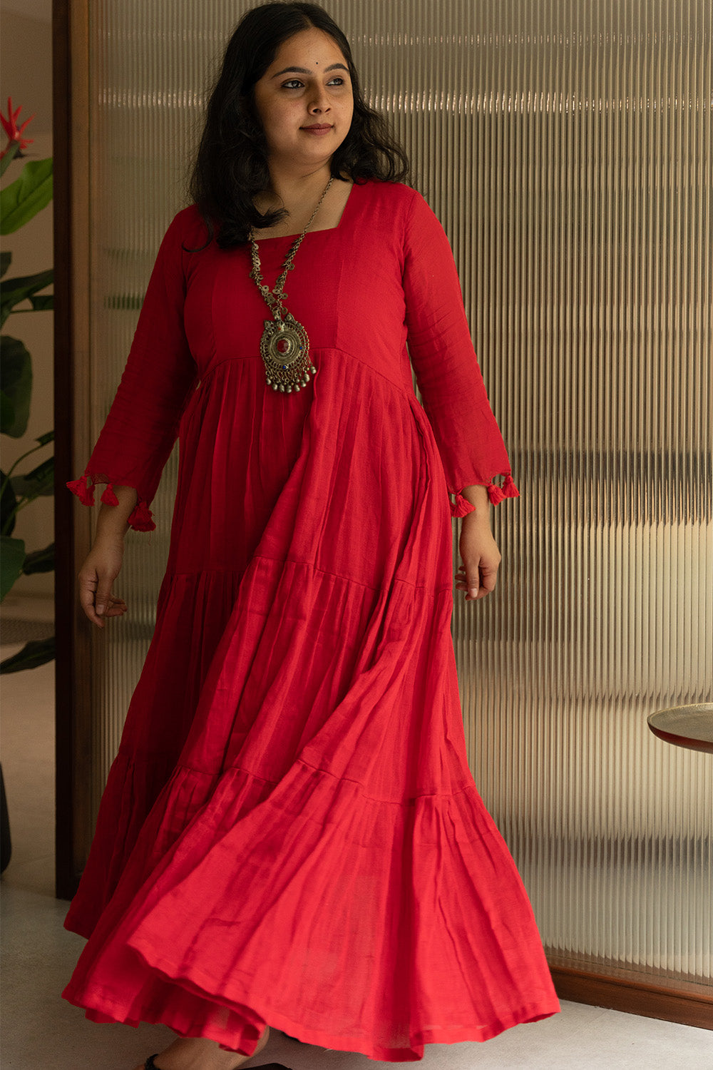 Amara | Layered Long Dress | Rouge