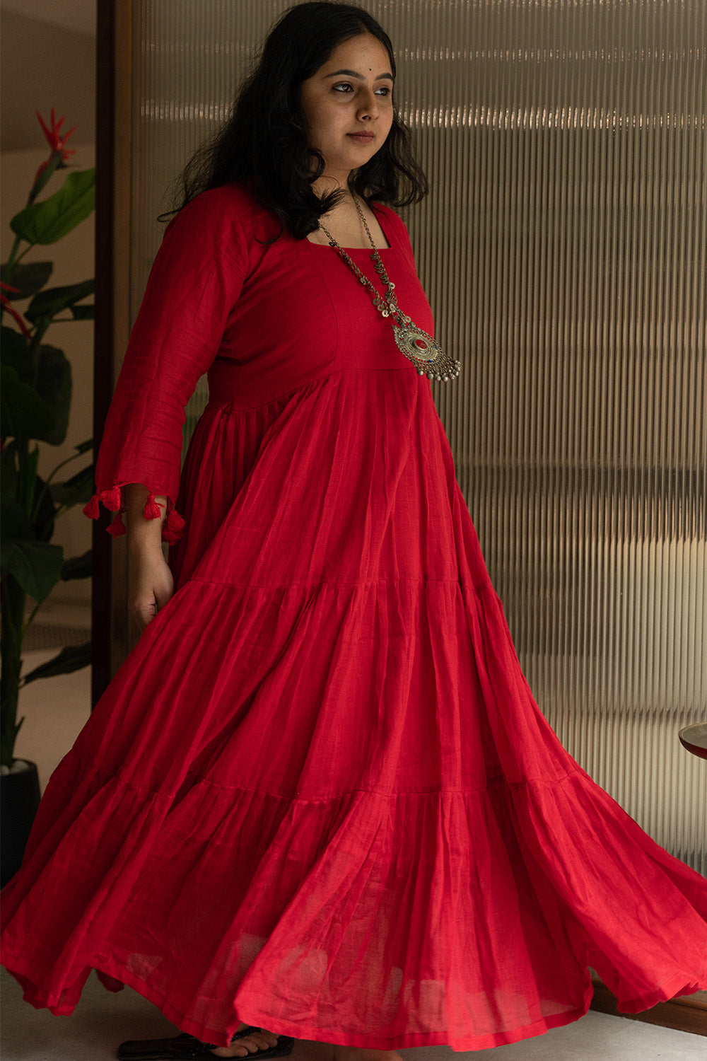 Amara | Layered Long Dress | Rouge