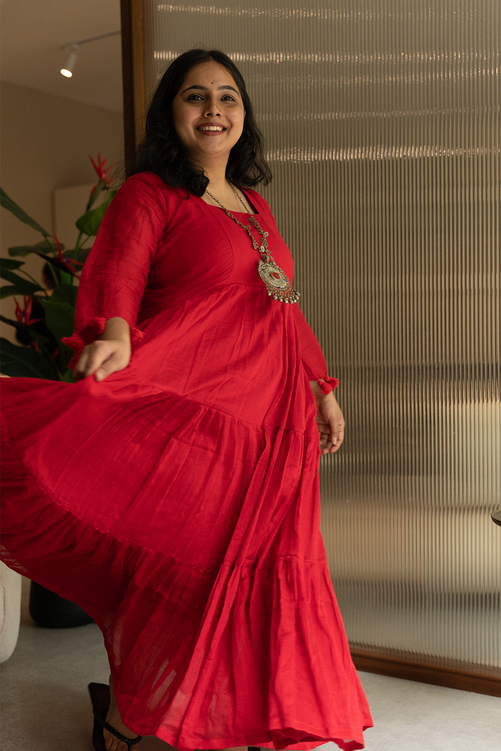 Amara | Layered Long Dress | Rouge