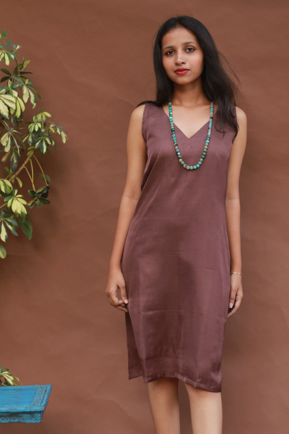 Noor | Sleeveless Modal Dress | Plum