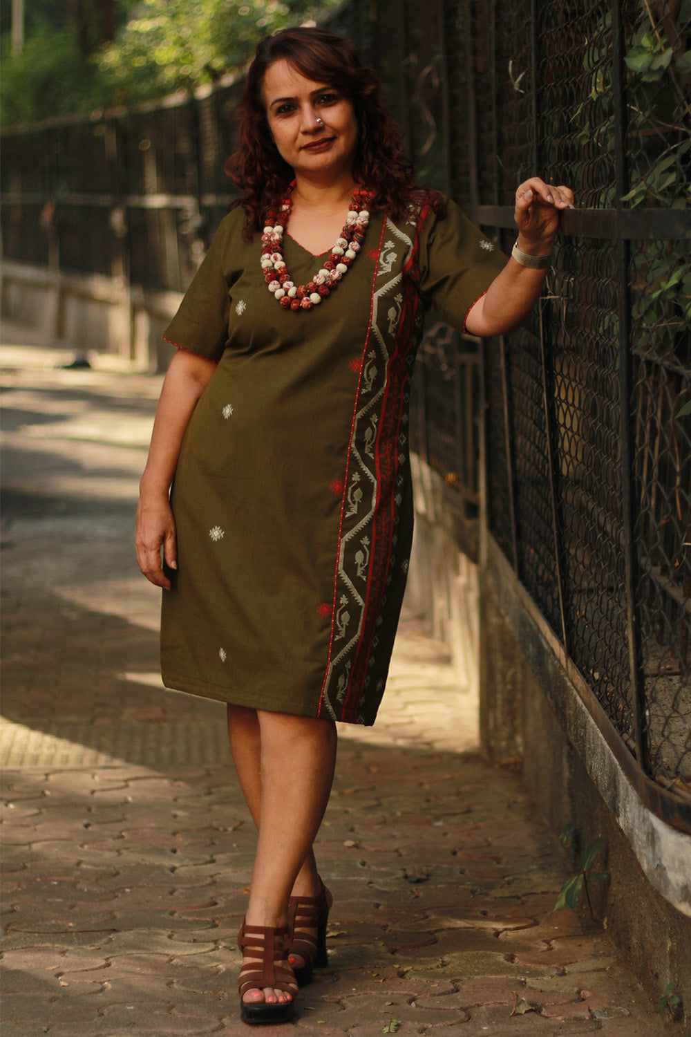 Cherry Fig | Short Dress | Olive Green