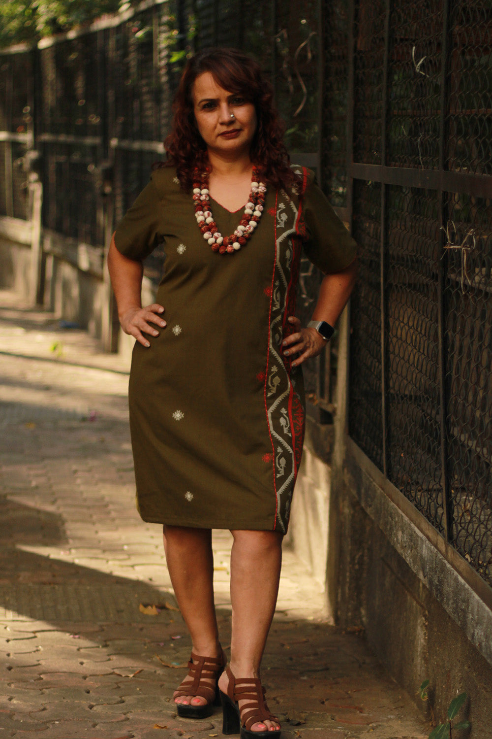 Cherry Fig | Short Dress | Olive Green