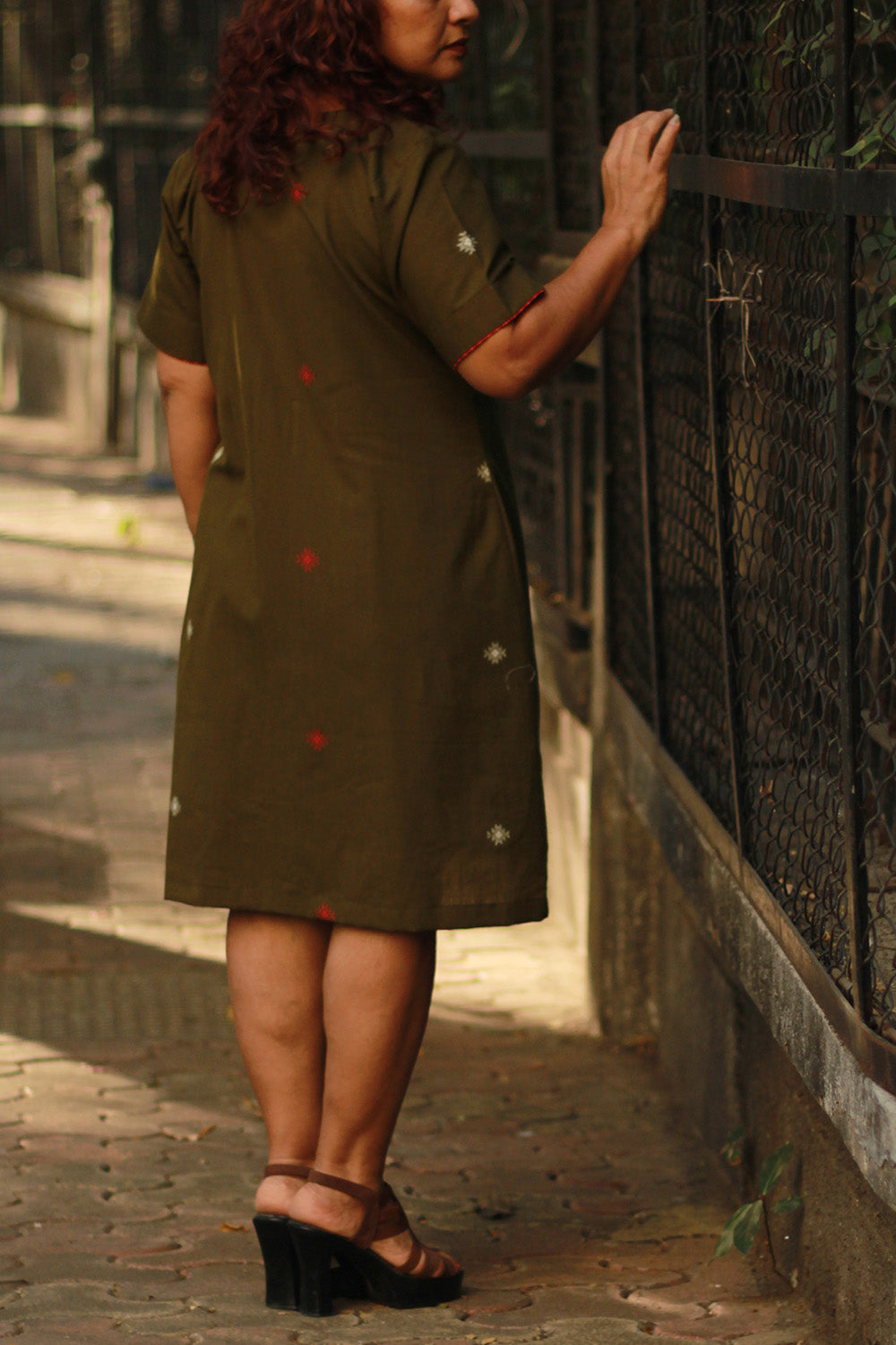Cherry Fig | Short Dress | Olive Green