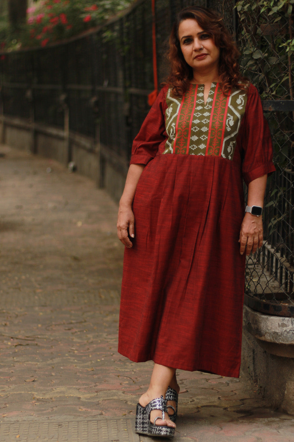 Cherry Fig | Long Dress | Maroon