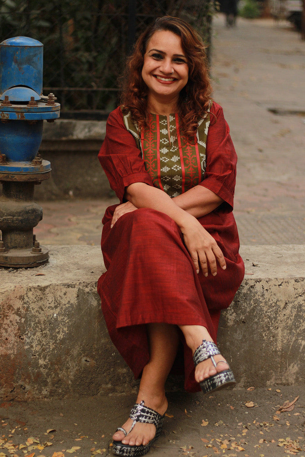 Cherry Fig | Long Dress | Maroon