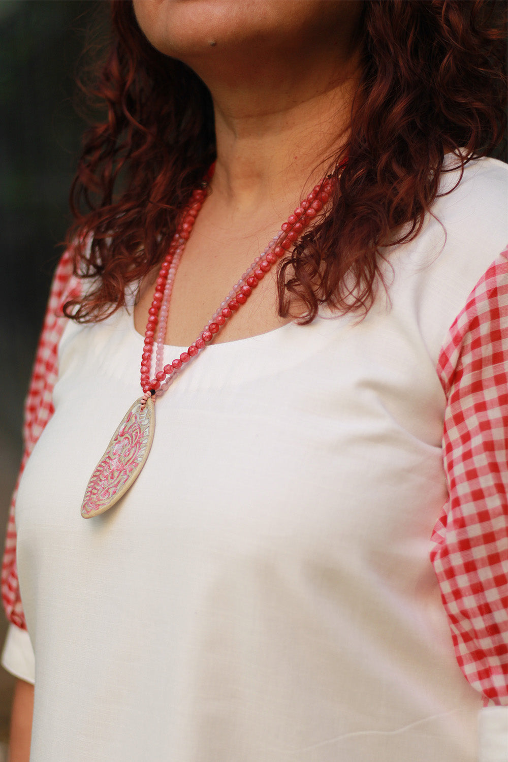 Ceramic Necklace | Coral