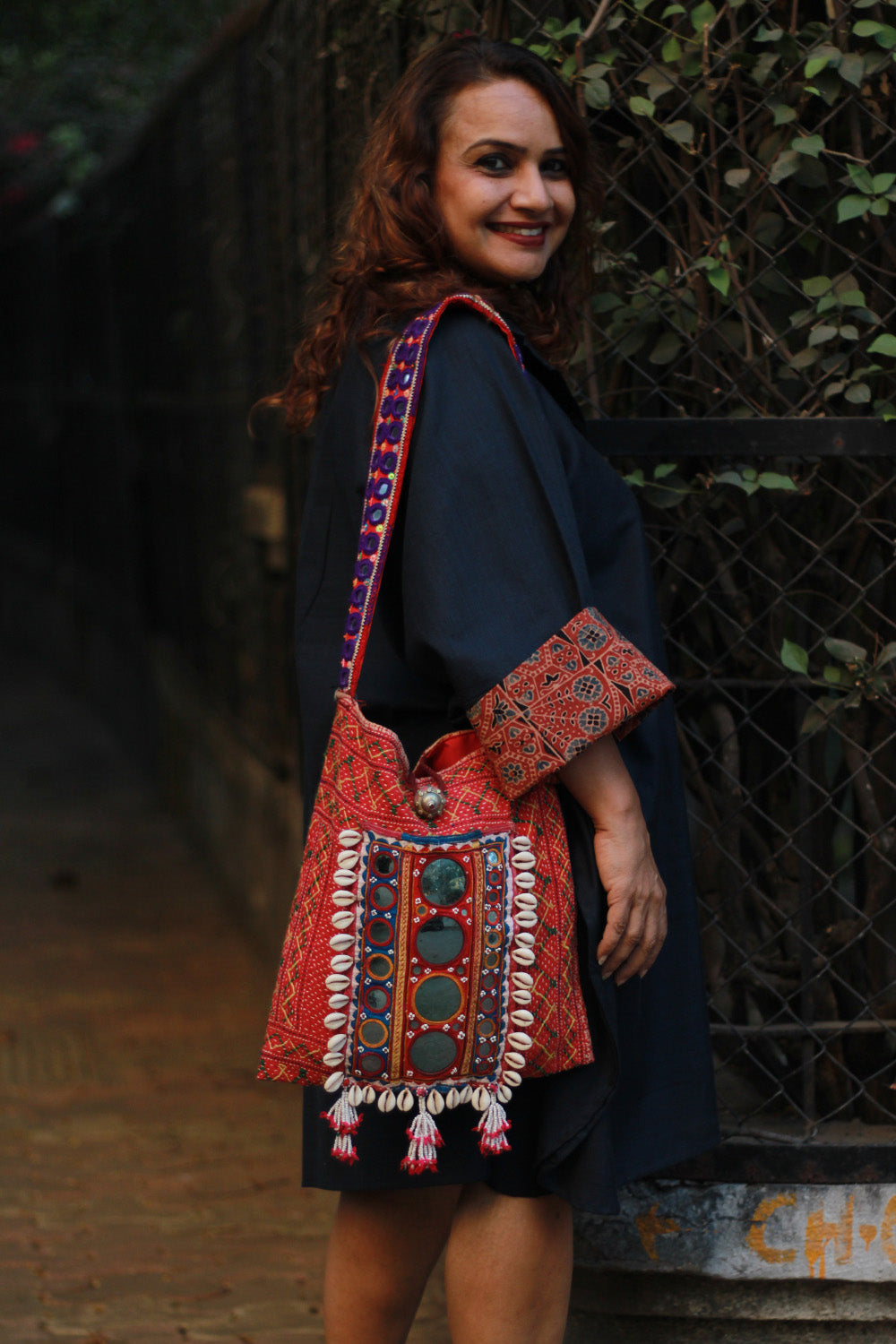 Sagarika | Cotton Kaftan Dress | Ink Blue