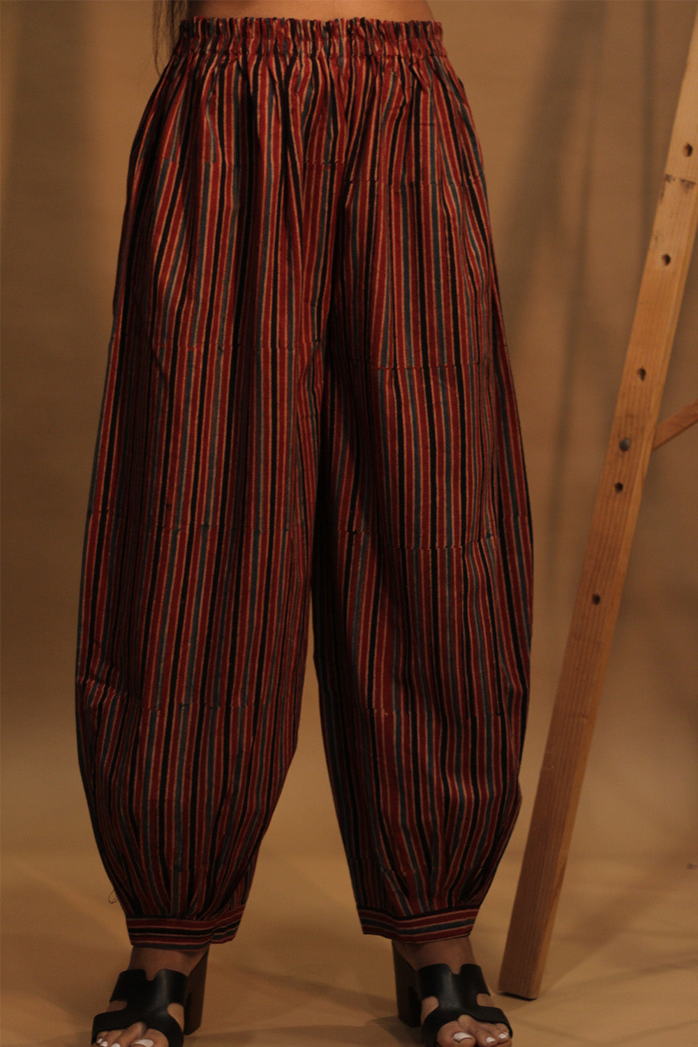 Suhaira | Harem Pants | Red Stripes Ajrakh