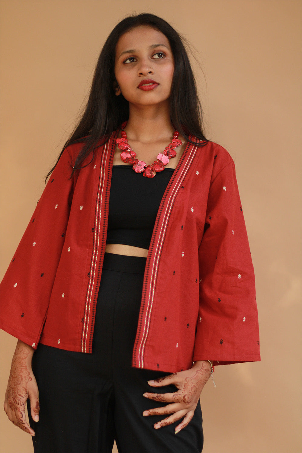 Raahat | Light Jacket | South Cotton | Cherry