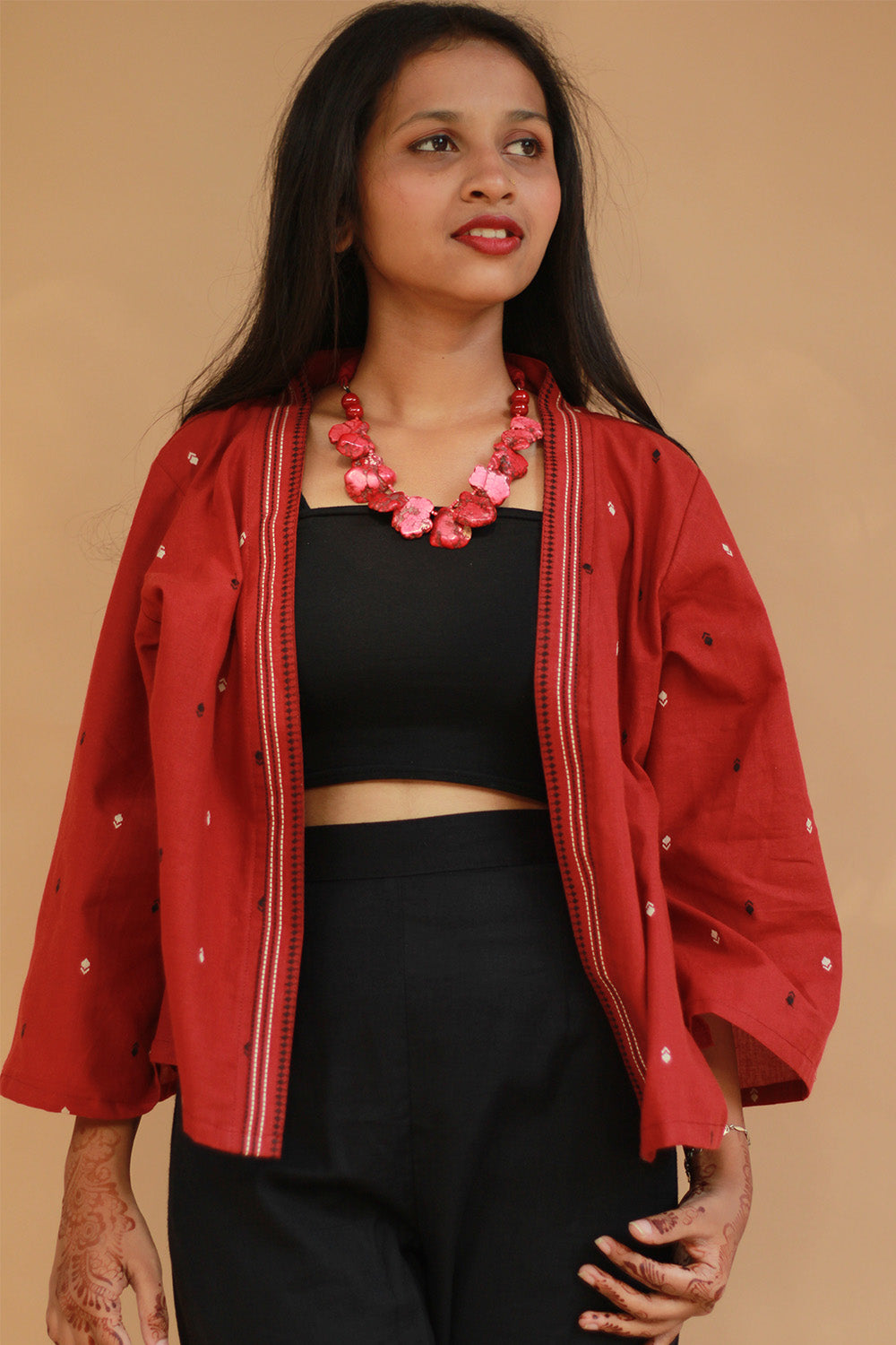 Raahat | Light Jacket | South Cotton | Cherry