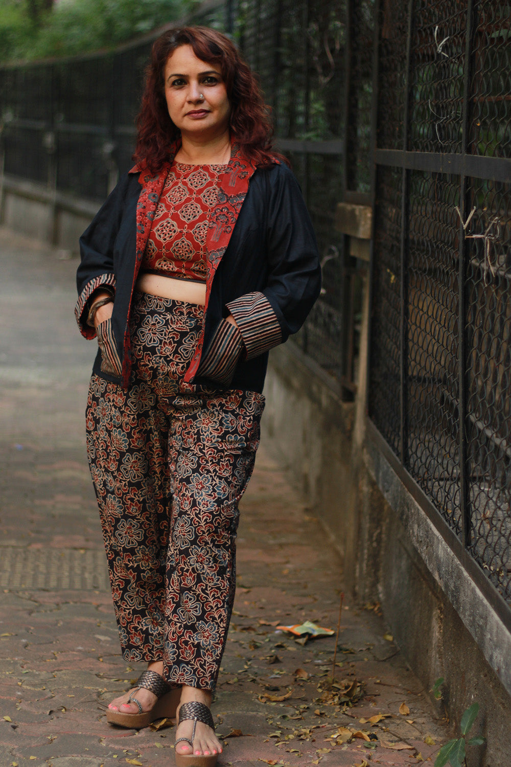 Dohra | Reversible Jacket | Madder Ajrakh / Simply Blue with Ajrakh