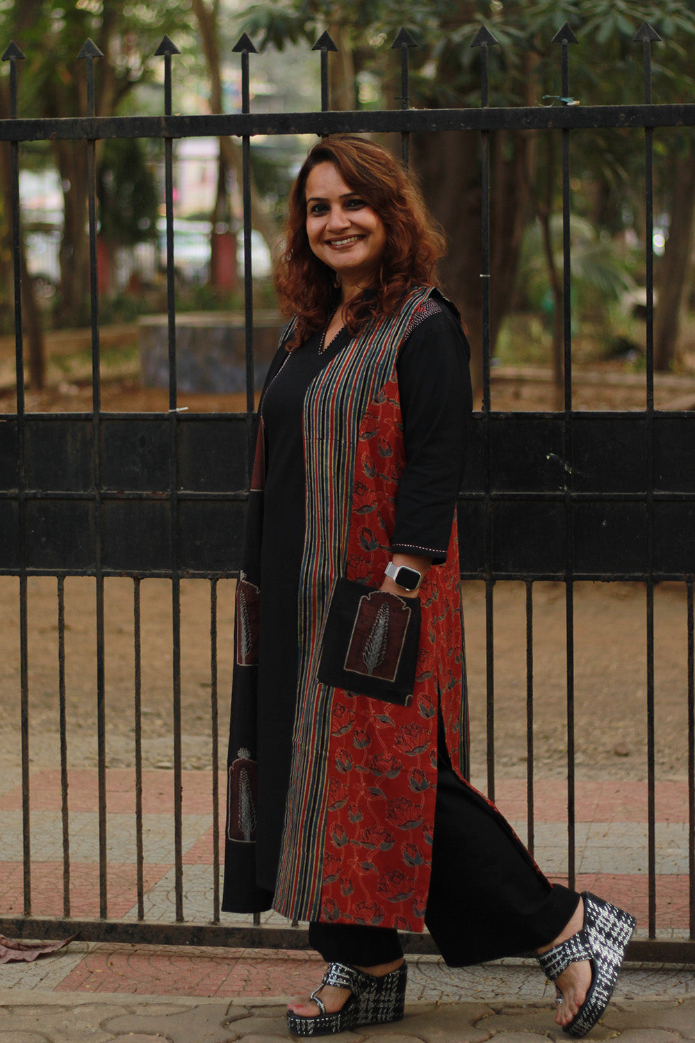 Dohra | Reversible Jacket | Madder Shatkon Ajrakh / Madder Floral Ajrakh