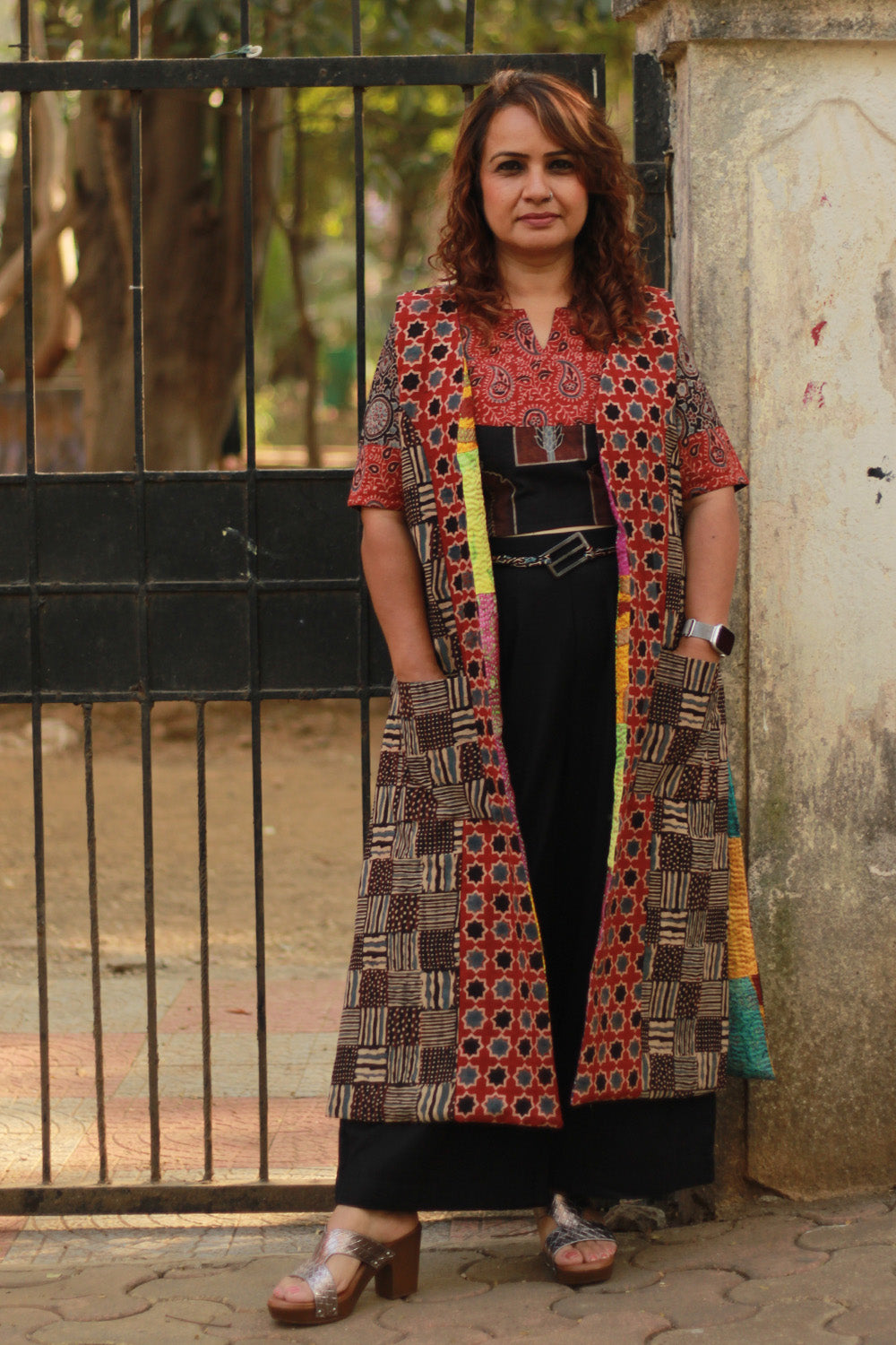 Dohra | Reversible Jacket | Mosaic Kantha Silk / Madder Ajrakh