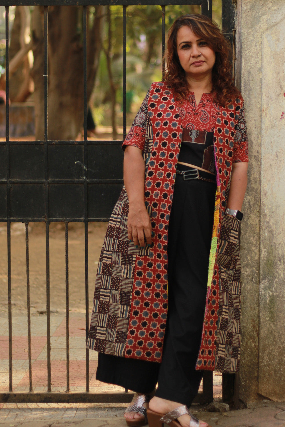 Dohra | Reversible Jacket | Mosaic Kantha Silk / Madder Ajrakh