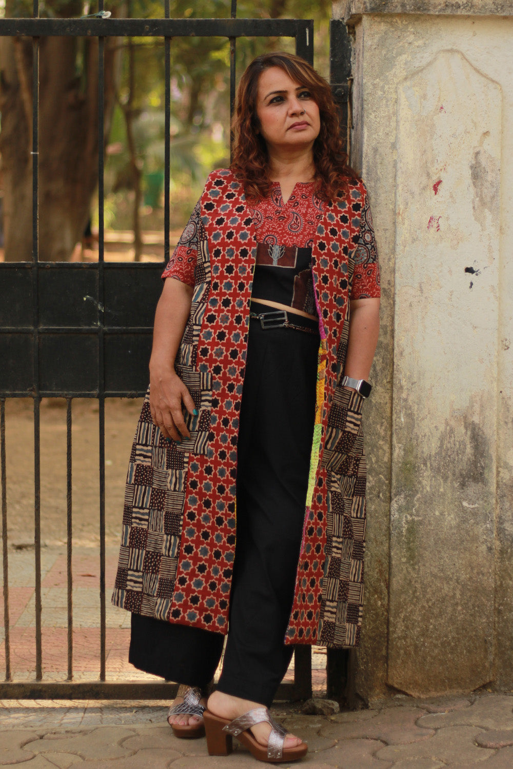 Dohra | Reversible Jacket | Mosaic Kantha Silk / Madder Ajrakh