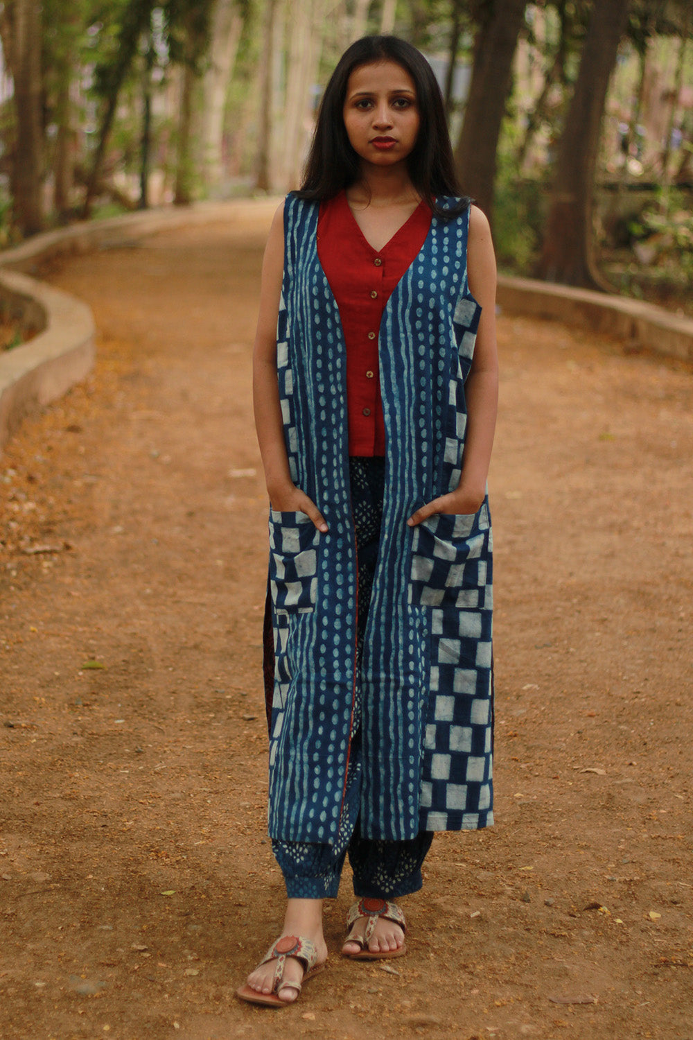 Dohra | Reversible Jacket | Indigo / Madder Kairi Ajrakh