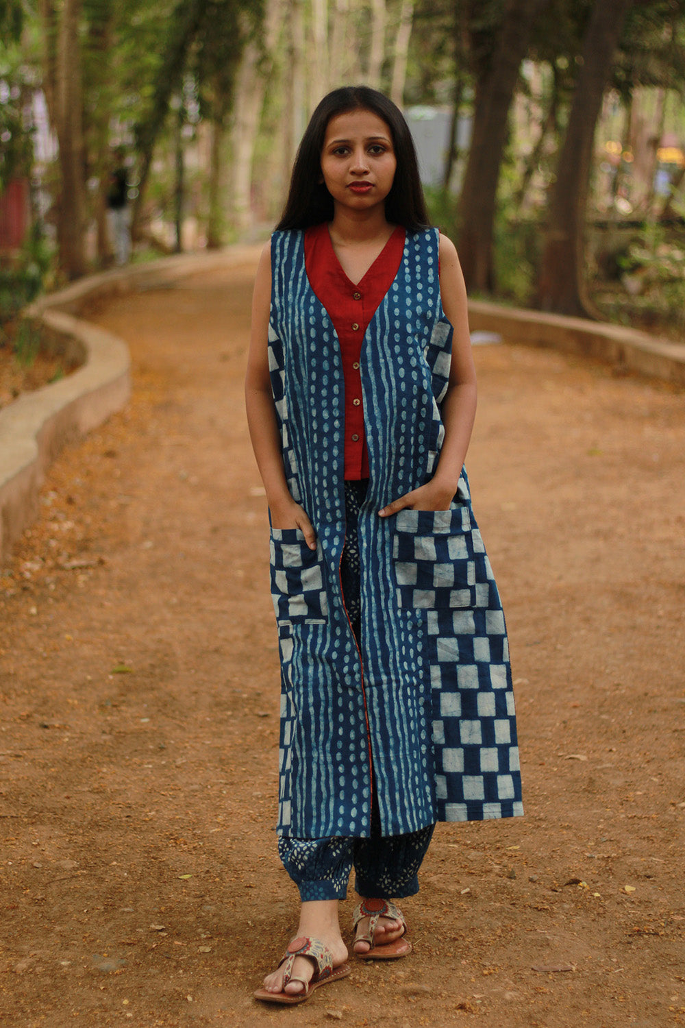 Dohra | Reversible Jacket | Indigo / Madder Kairi Ajrakh
