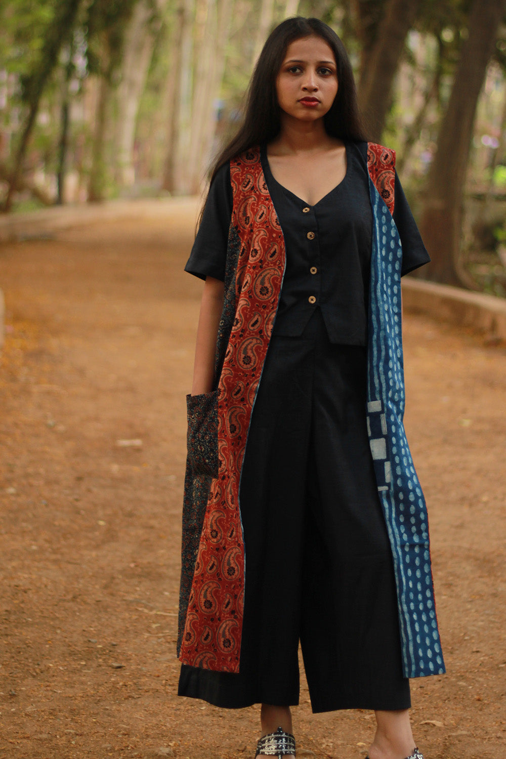 Dohra | Reversible Jacket | Indigo / Madder Kairi Ajrakh