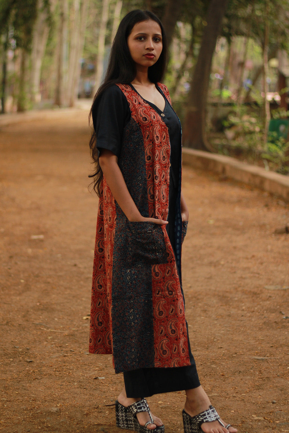 Dohra | Reversible Jacket | Indigo / Madder Kairi Ajrakh