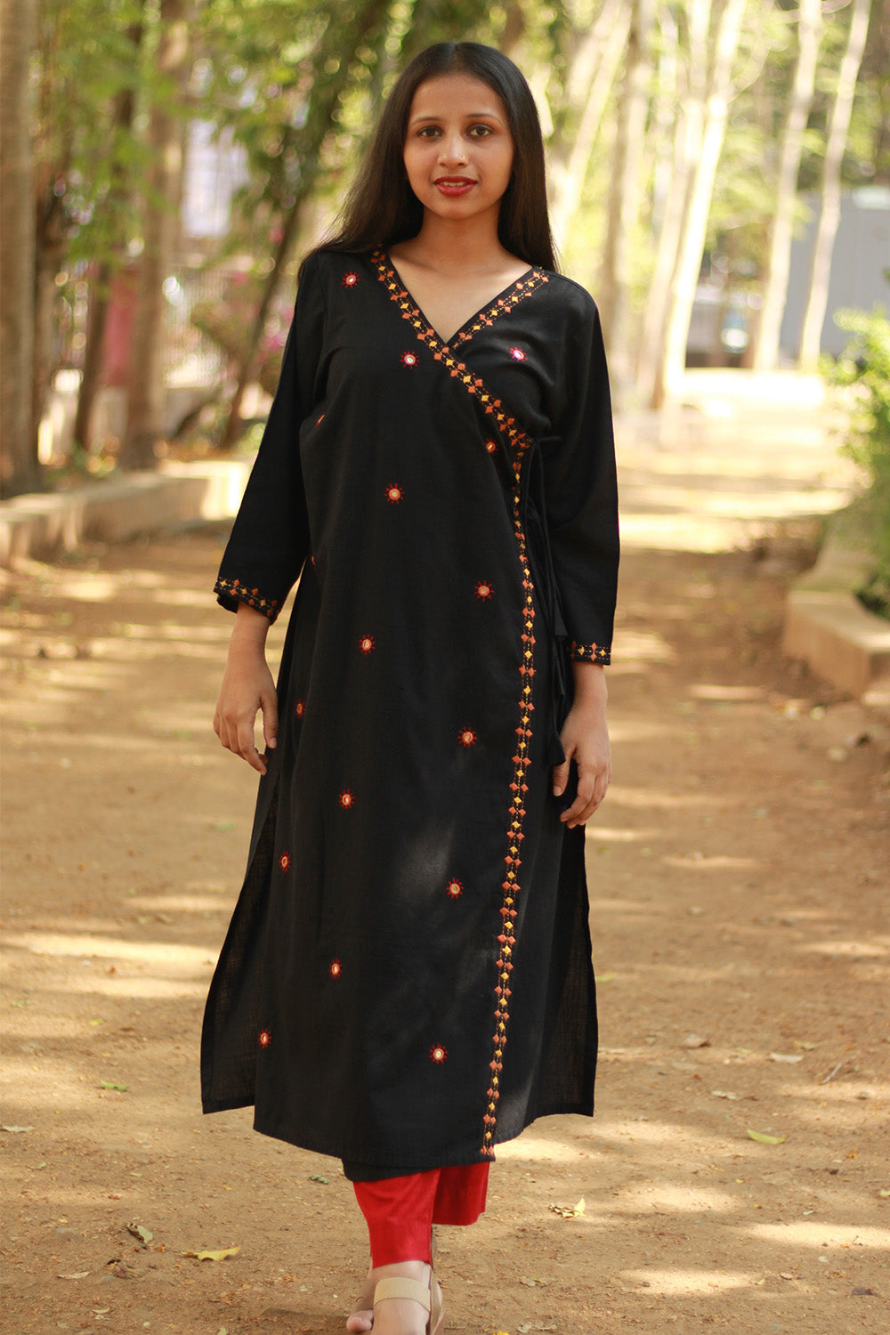 Chingaari | Hand Embroidered Angarkha Kurta