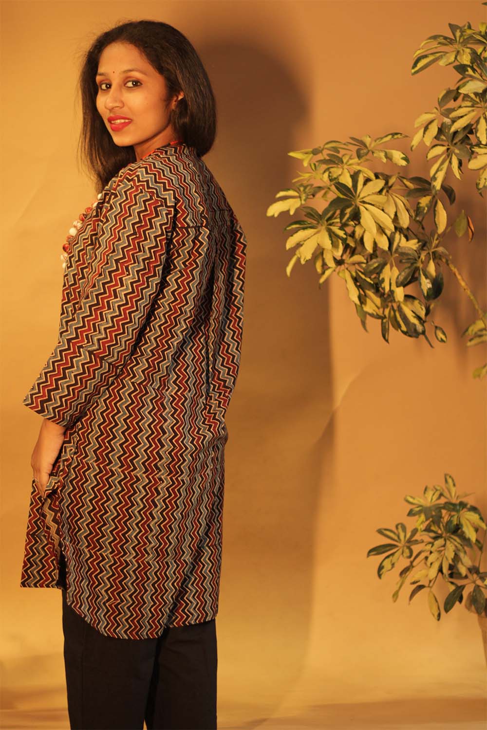 Dhaariyan | Short Kurta | Chocolate Chevron
