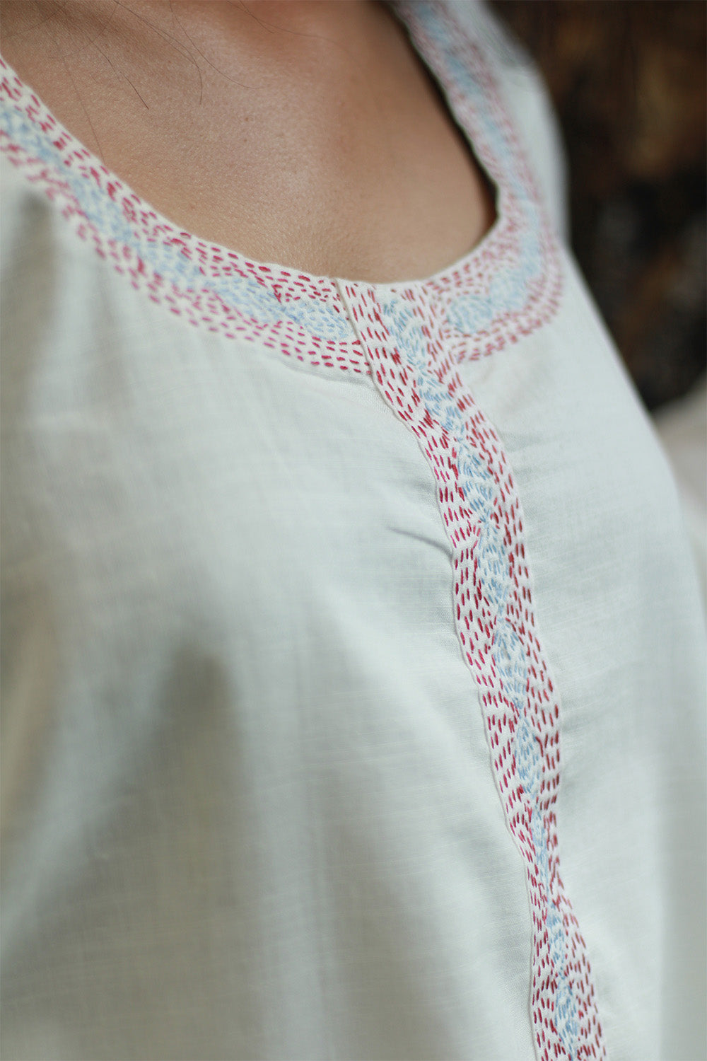 Short Kurta | Embroidered | Ivory