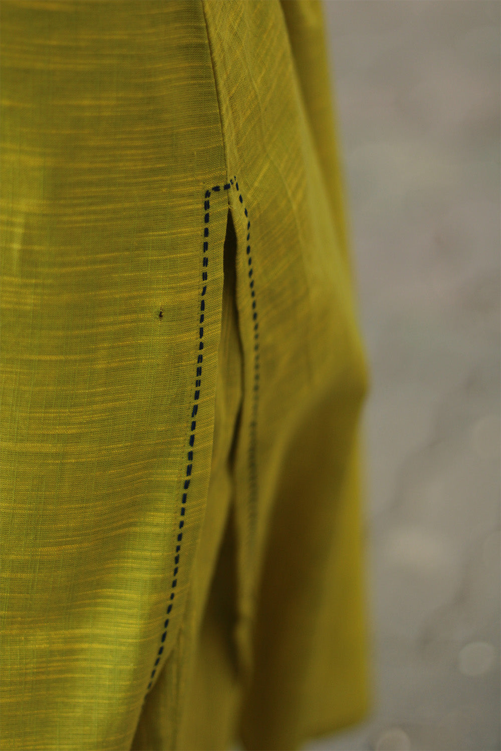 Riya | Sleeveless Embroidered Cotton Kurta | Lime