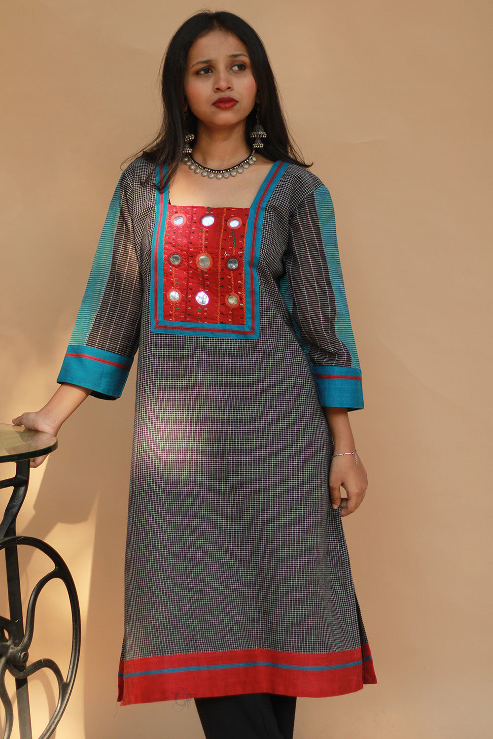 Banjari | Patteda Anchu Kurta | Black with Embroidery