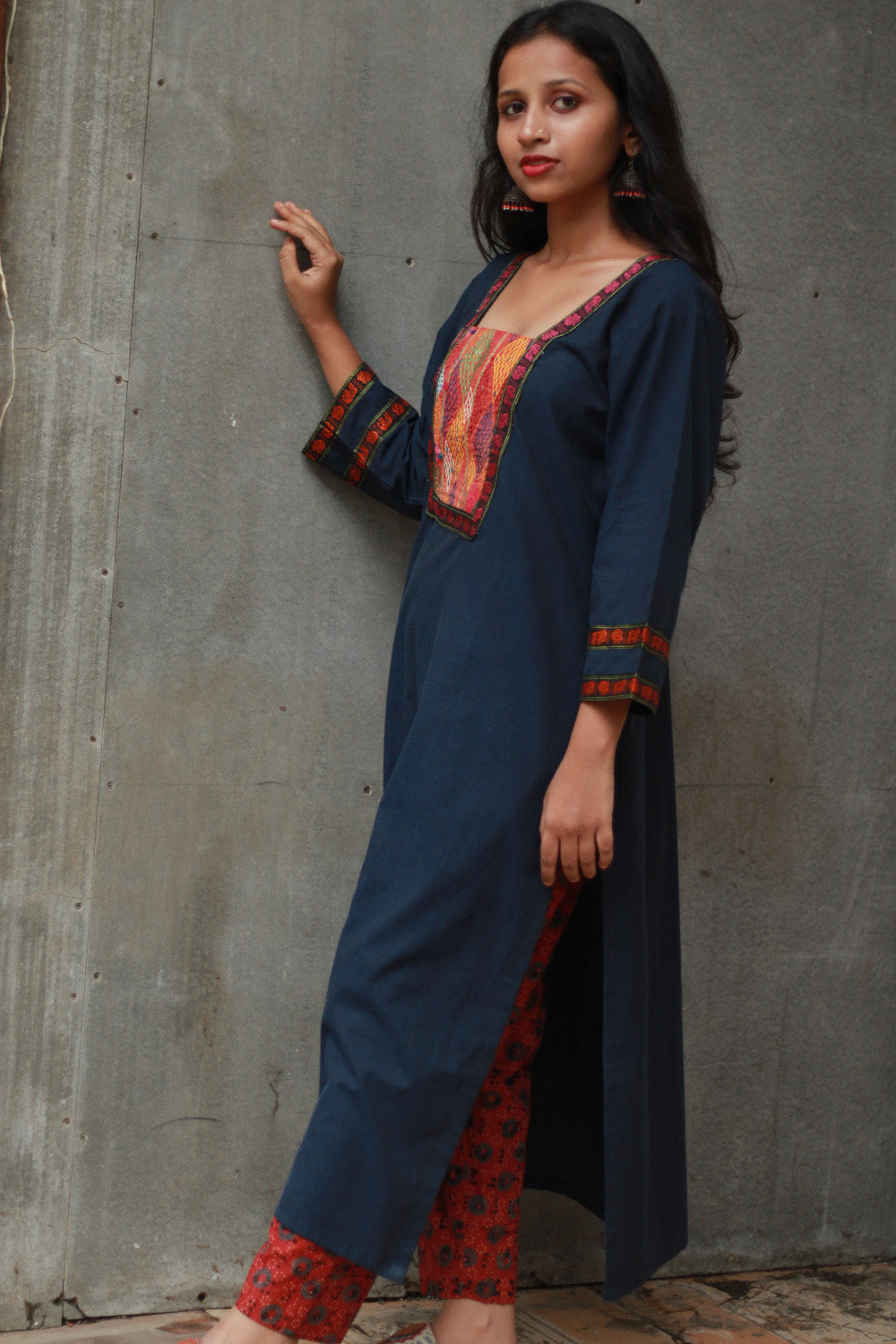 Banjari | Cotton Kurta | Blue With Embroidery