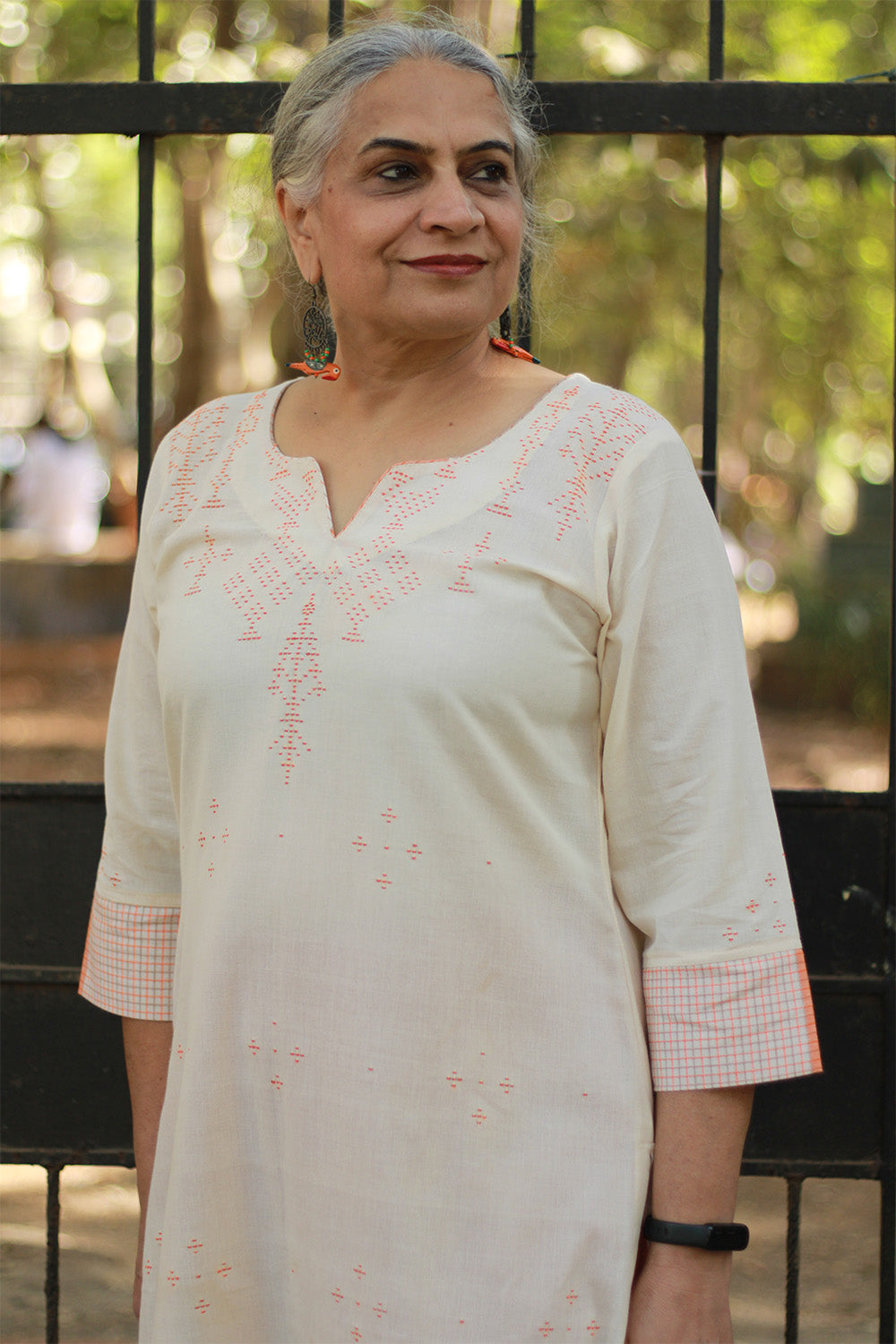 Daana | Tangaliya Kurta | Ivory with Checks