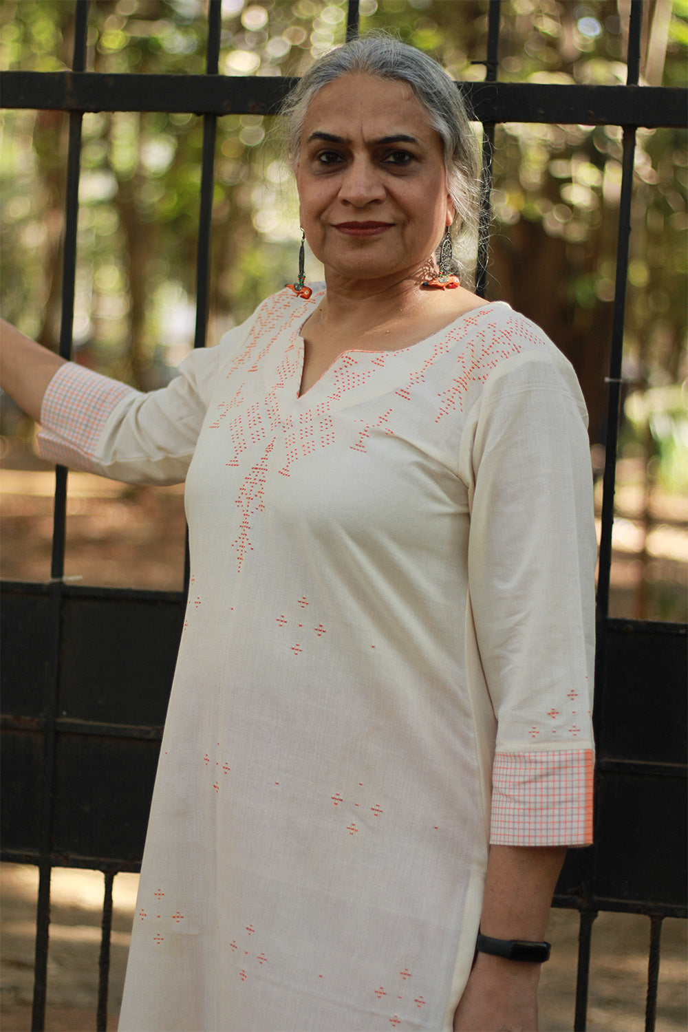 Daana | Tangaliya Kurta | Ivory with Checks