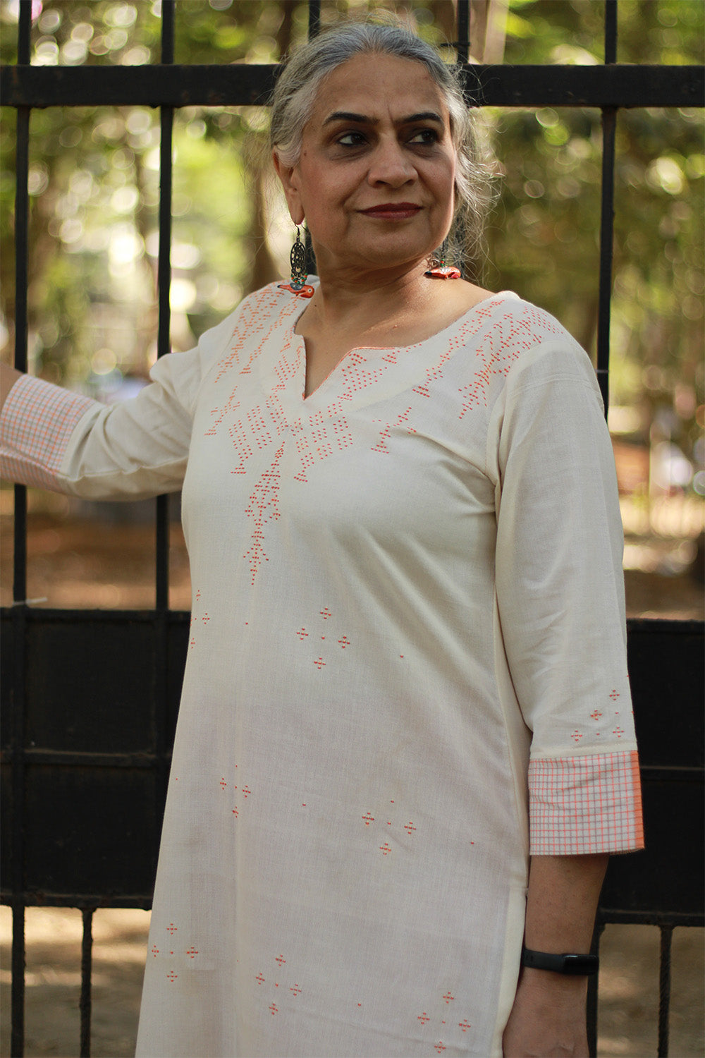 Daana | Tangaliya Kurta | Ivory with Checks