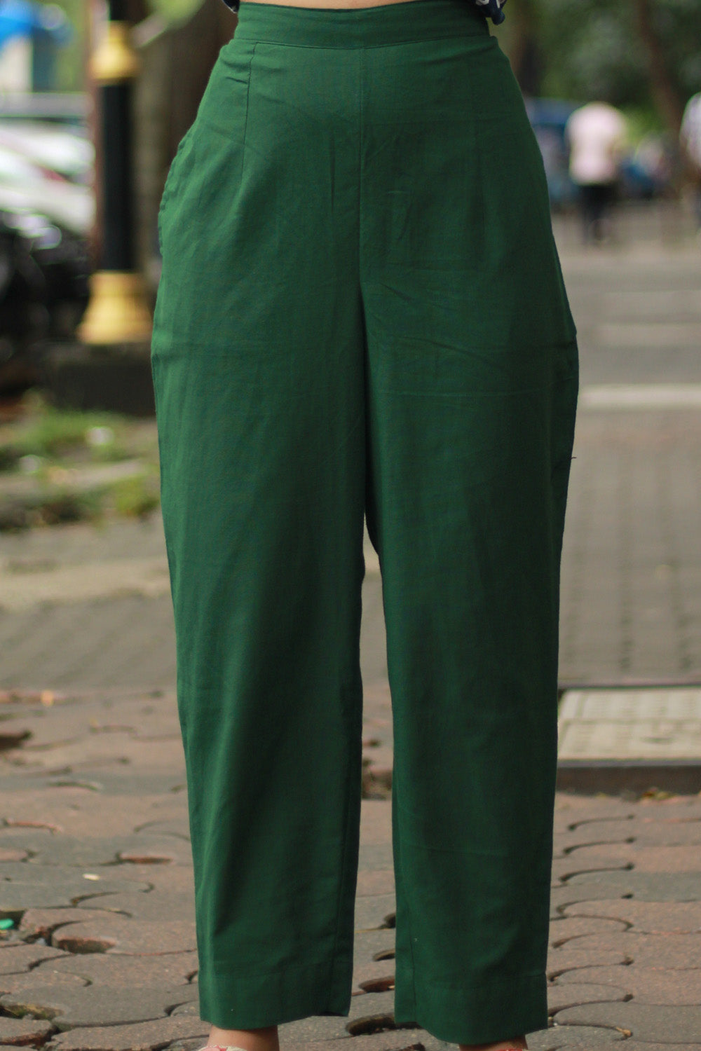 Amala | Slim Pants | Bottle Green
