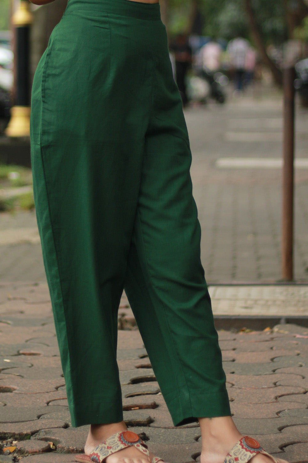 Amala | Slim Pants | Bottle Green
