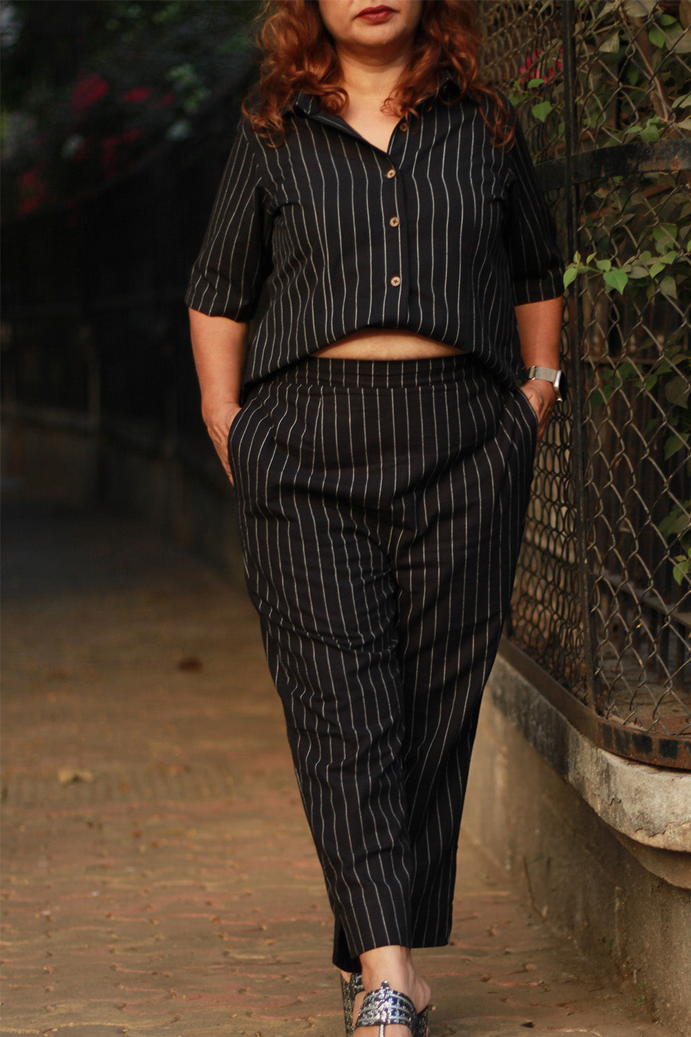 Amala | Slim Pants | Noir Stripes