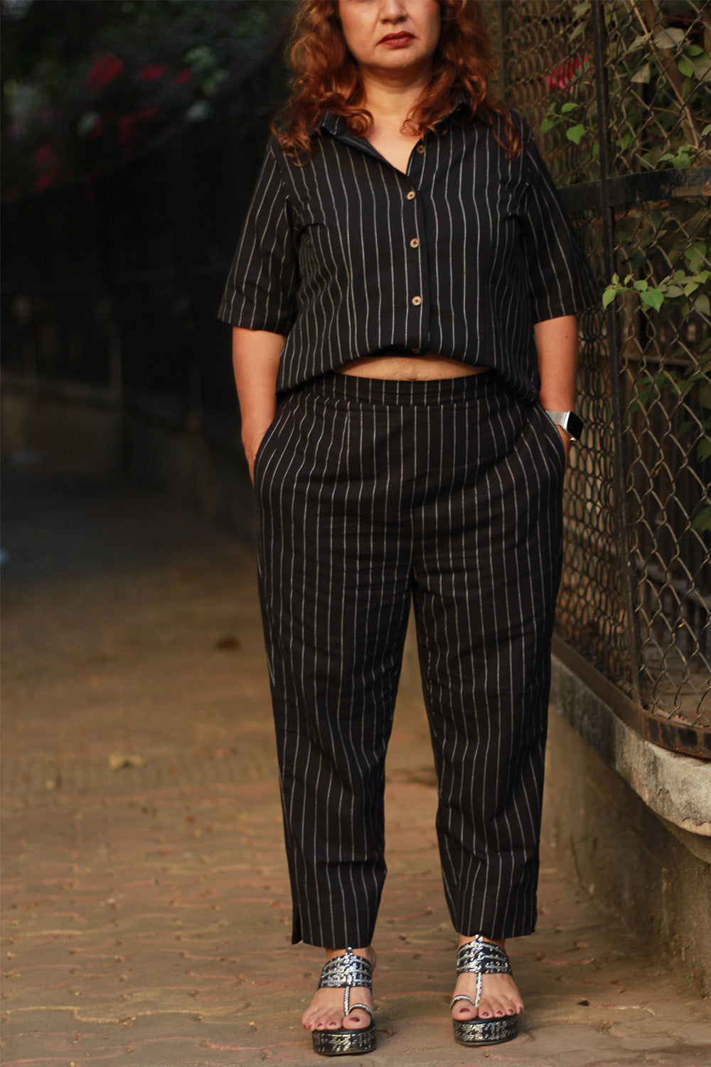 Amala | Slim Pants | Noir Stripes